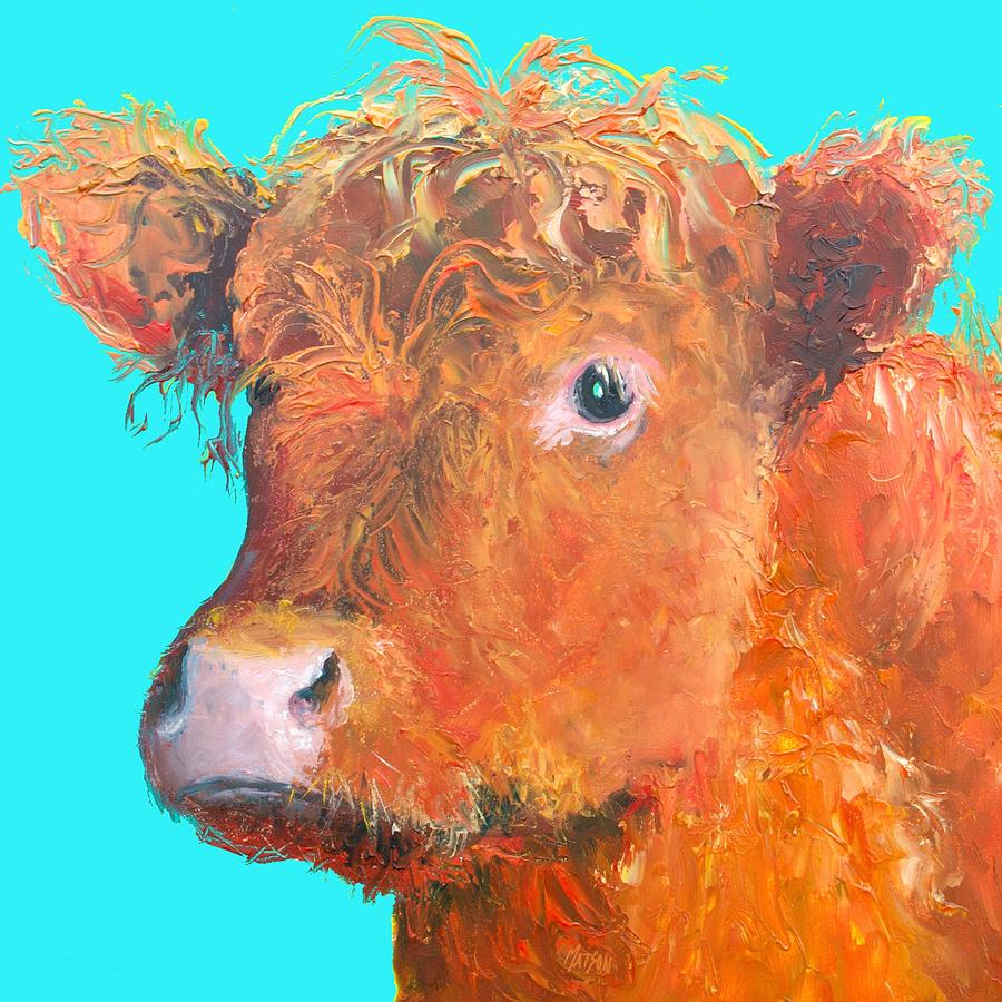 Highland Cow painting Painting by Jan Matson