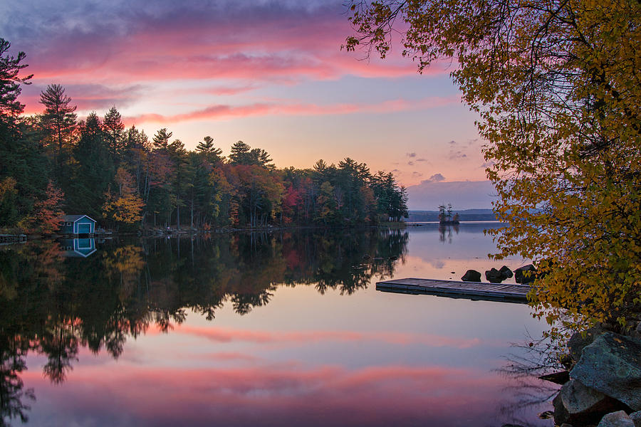 Highland Lake Autumn Sunset Photograph by Darylann Leonard Photography