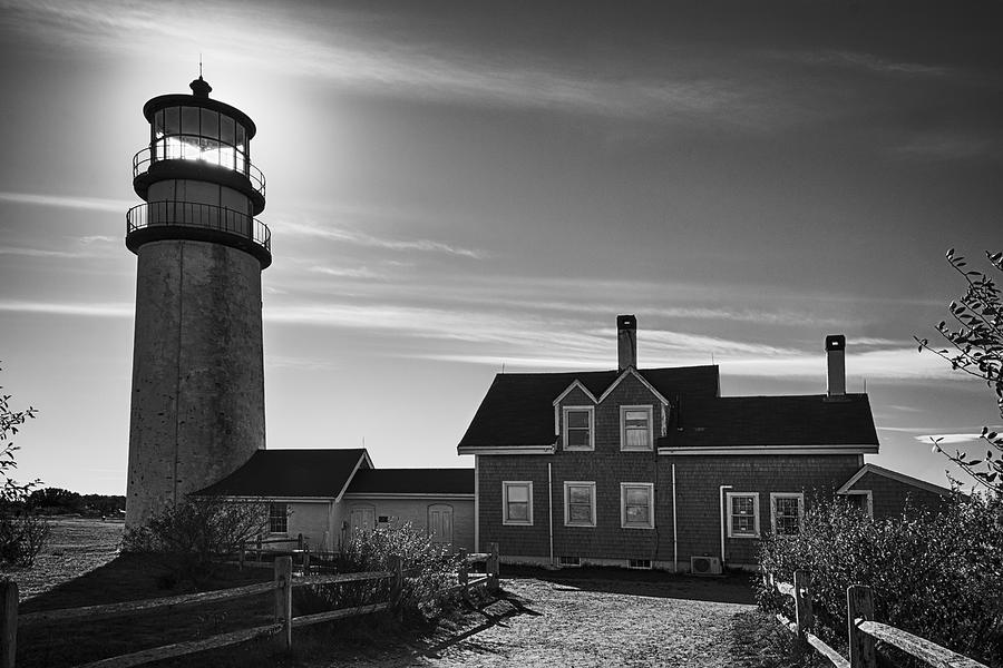 Highland Lighthouse BW Photograph by Joan Carroll
