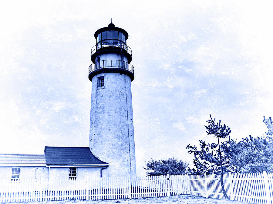 Lighthouse Photograph - Highland Lighthouse Cape Cod Blue by Marianne Campolongo