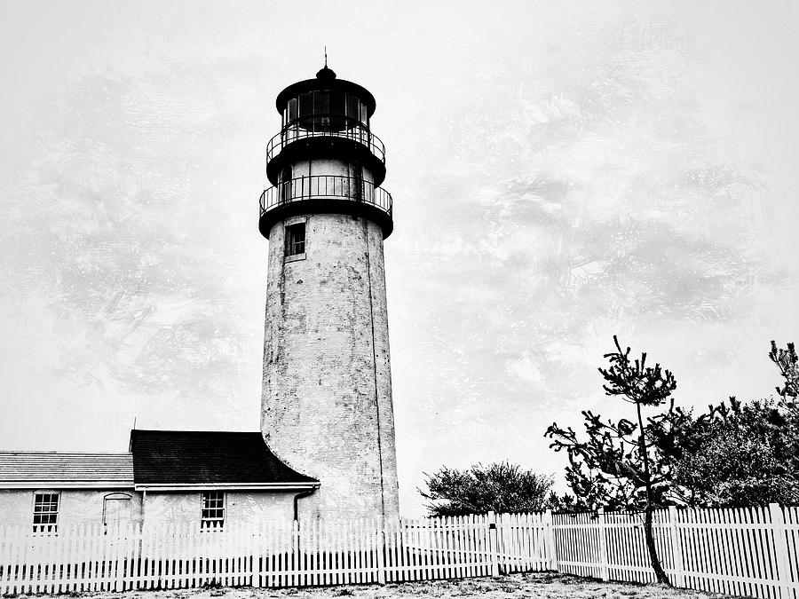Highland Lighthouse Cape Cod BW Photograph by Marianne Campolongo
