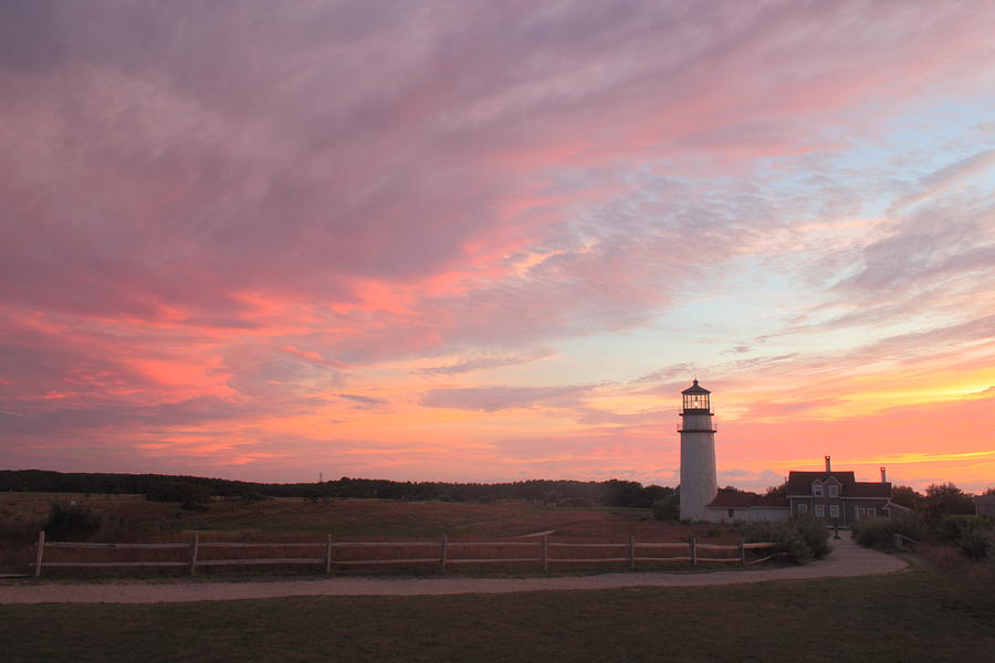 Highland Lighthouse Cape Cod Sunset Photograph by John Burk