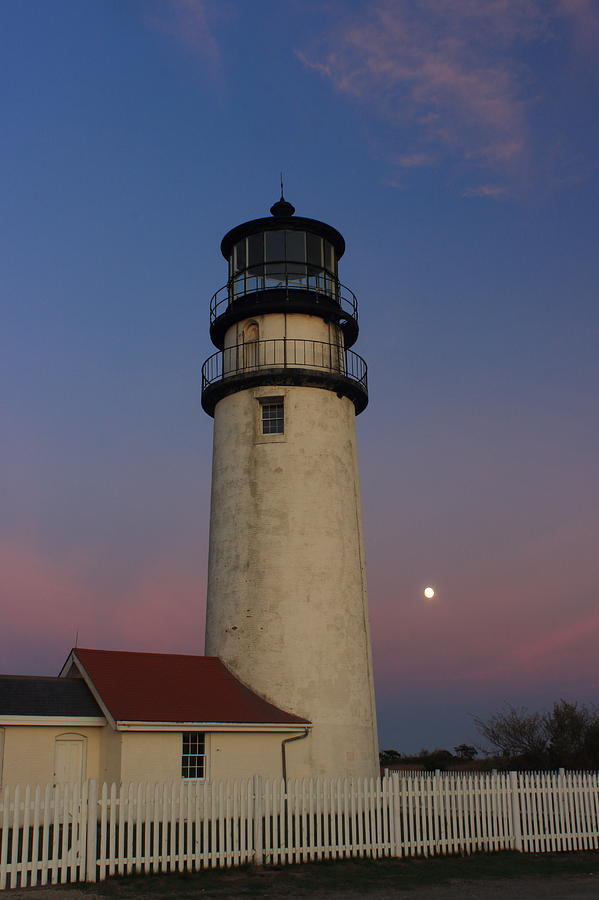 Highland Lighthouse Moon Photograph by John Burk