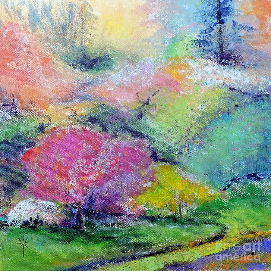Highland Park in Spring Painting by Jodie Marie Anne Richardson Traugott          aka jm-ART