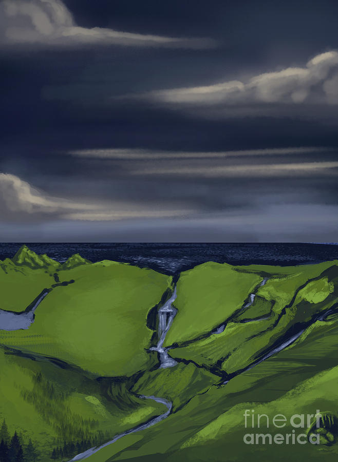 Mountain Digital Art - Highland Rivers by Torachi Lyncaster