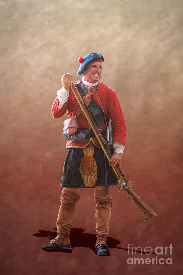 Highlander Loading Musket  Digital Art by Randy Steele