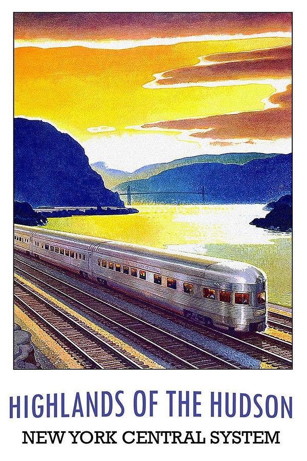 Mountain Mixed Media - Highlands of the Hudson - New York Central System - Retro travel Poster - Vintage Poster by Studio Grafiikka