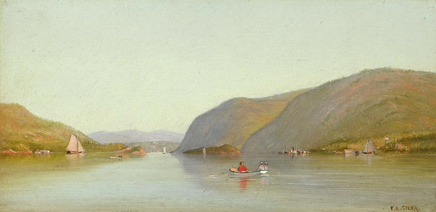 Highlands on the Hudson Looking South from Newburgh N.Y. Painting by Francis Augustus Silva