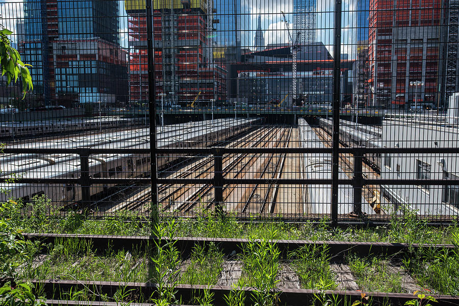 Highline Trail Train Yard New York NY Empire State Building Photograph by Toby McGuire
