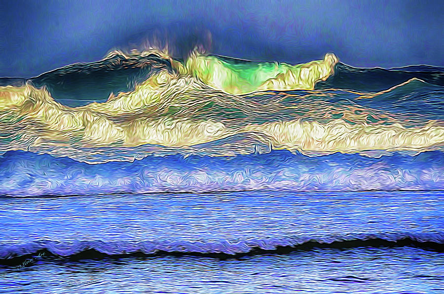 Hight Surf Photograph by Lena Owens - OLena Art Vibrant Palette Knife and Graphic Design