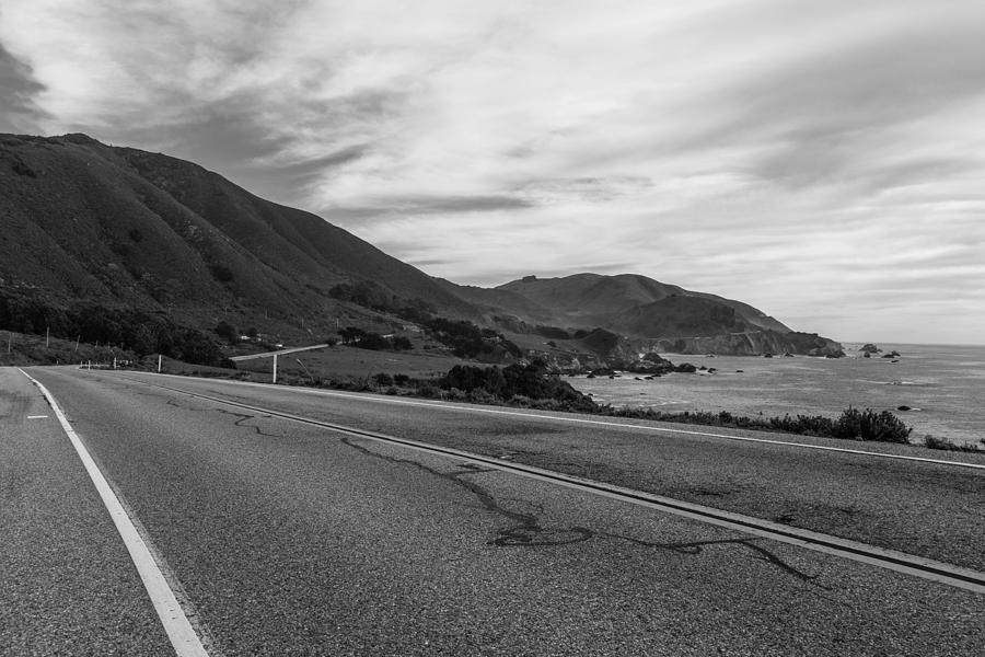 Highway 1 Pacific Coast Highway Black and White  Photograph by John McGraw