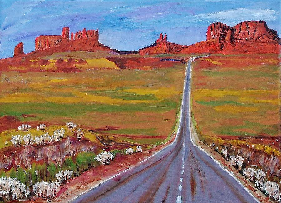 Landscape Painting - Highway 163  Monument Valley by Mike Caitham