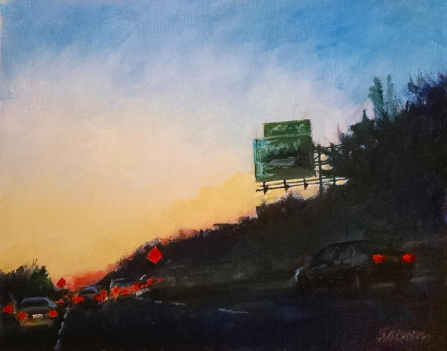 Sunset Painting - Highway at Dusk No. 1 by Peter Salwen