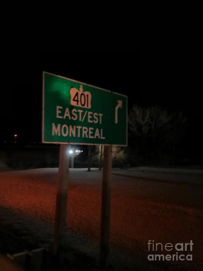 Highway Sign At Night Photograph by Shawn Berry - Pixels