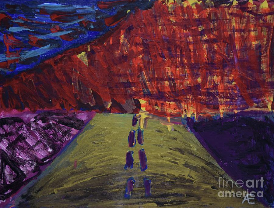 Wildfires Painting - Highway to hell by Aj Watson