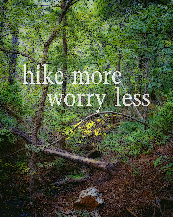 Hike More Worry Less  Photograph by Ann Powell