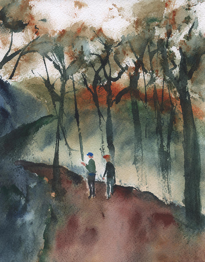 Hikers Painting by Frank Bright