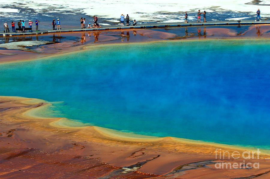 Hiking Along Grand Prismatic Photograph by Adam Jewell