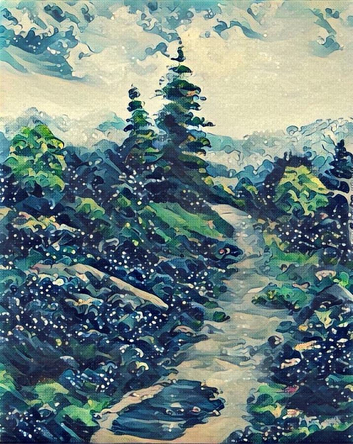 Hiking in the mountains Painting by Megan Walsh