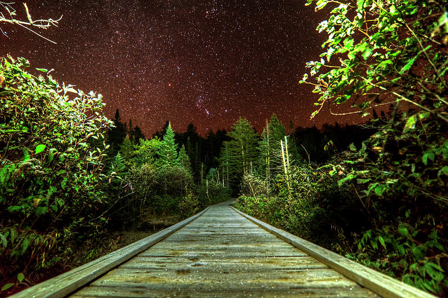 Hiking into the night Adirondack Log Keene Valley NY New York Photograph by Toby McGuire