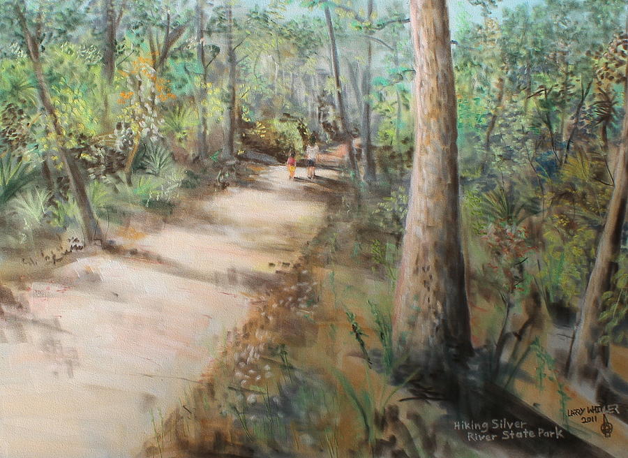Hiking Silver River State Park Pastel by Larry Whitler