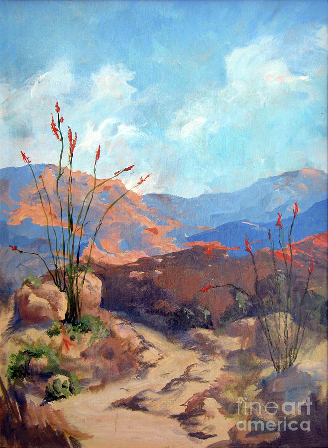 Hiking the Santa Rosa Mountains Painting by Maria Hunt