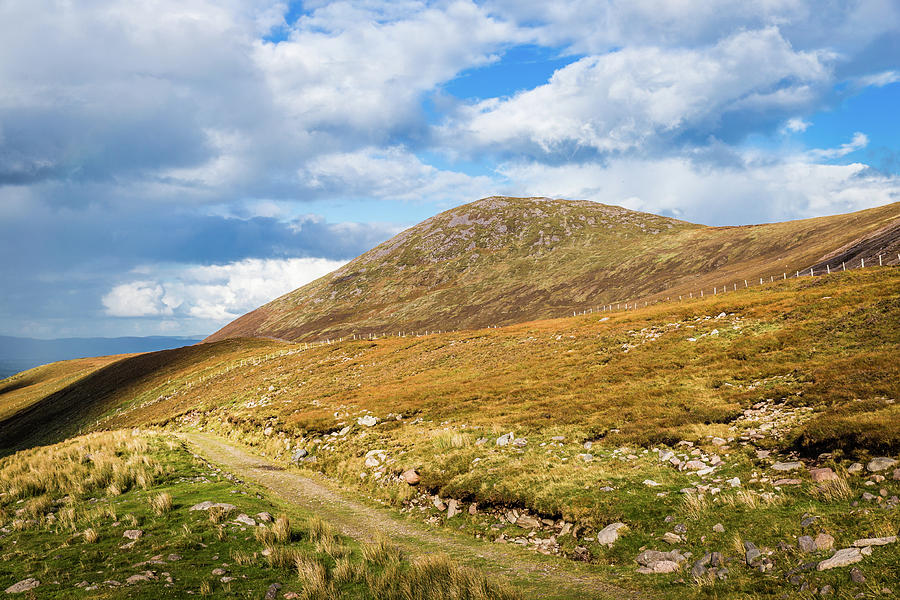 Hiking trail across the mountain range in County Kerry Photograph by Semmick Photo