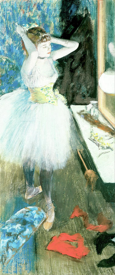 Ballet Painting - Hilaire-Germain-Dancer in Her Dressing Room  by Edgar Degas