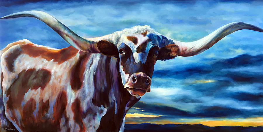University Of Texas Painting - Hill Country Longhorn by Robert and Jill Pankey