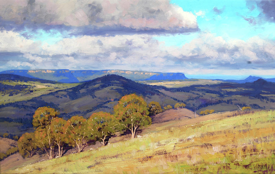 Nature Painting - Hill Shadows Kanimbla  by Graham Gercken