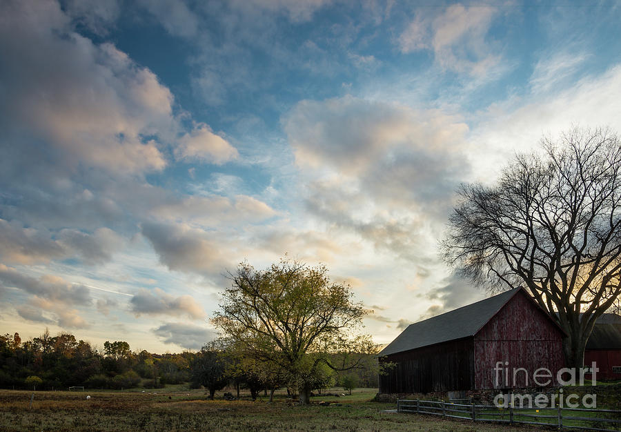 Hill-Stead Barn at Sunset, Autumn 2016 - New England Scenic Photograph by JG Coleman