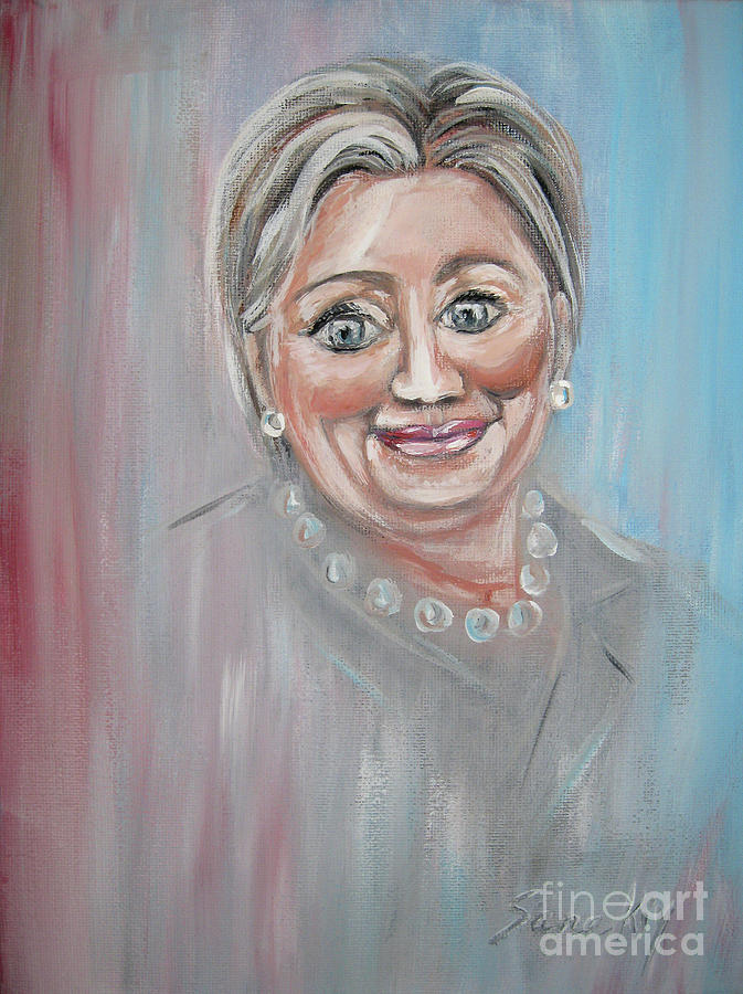 Hillary Clinton. Original painting Painting by Oksana Semenchenko