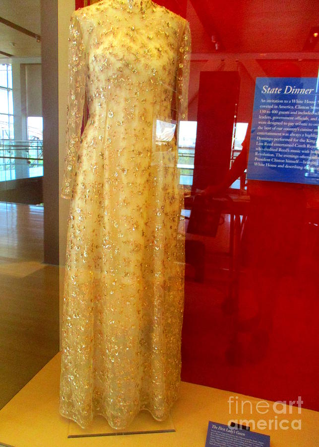 Little Rock Photograph - Hillary Clinton State Dinner Gown by Randall Weidner
