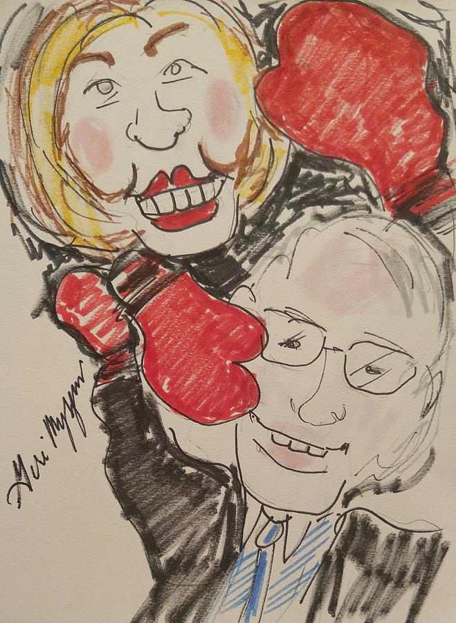 Hillary Clinton Painting - Hillary Clinton Vs Bernie Sanders by Geraldine Myszenski