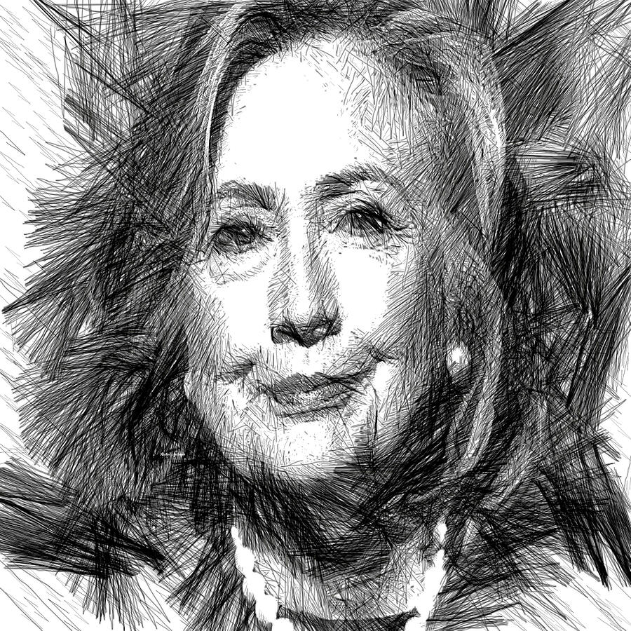 Hillary Rodham Clinton Digital Art by Rafael Salazar