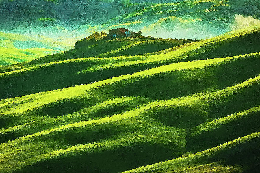 Hills of Tuscany - 01  Painting by AM FineArtPrints