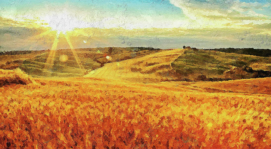Hills of Tuscany - 02 Painting by AM FineArtPrints