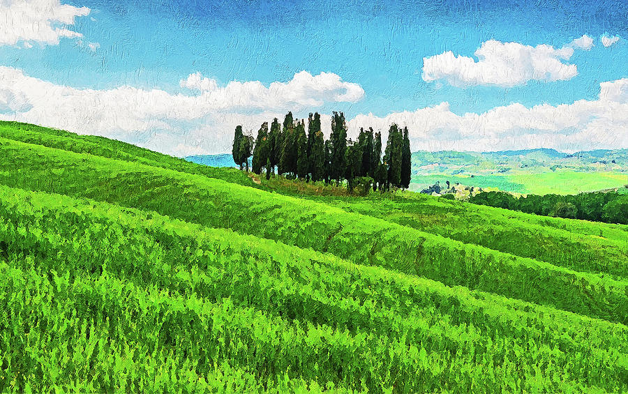 Hills of Tuscany - 05 Painting by AM FineArtPrints