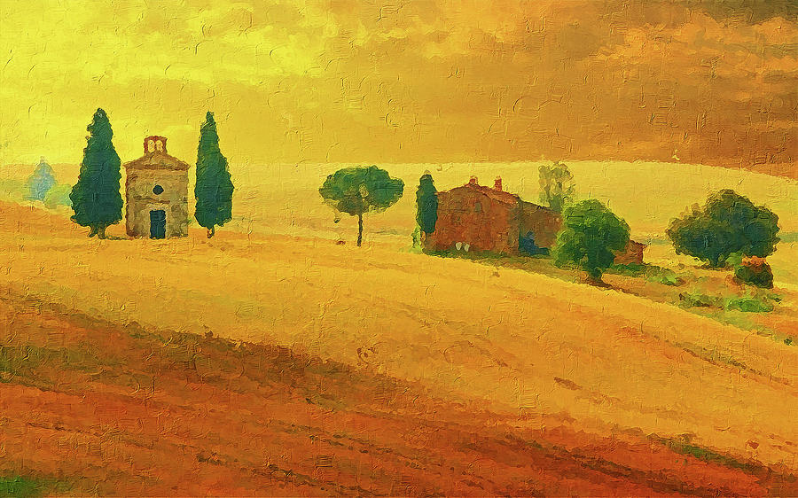 Hills of Tuscany - 11 Painting by AM FineArtPrints