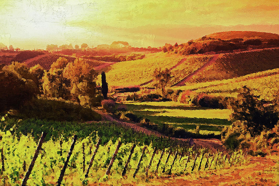 Hills of Tuscany - 13 Painting by AM FineArtPrints