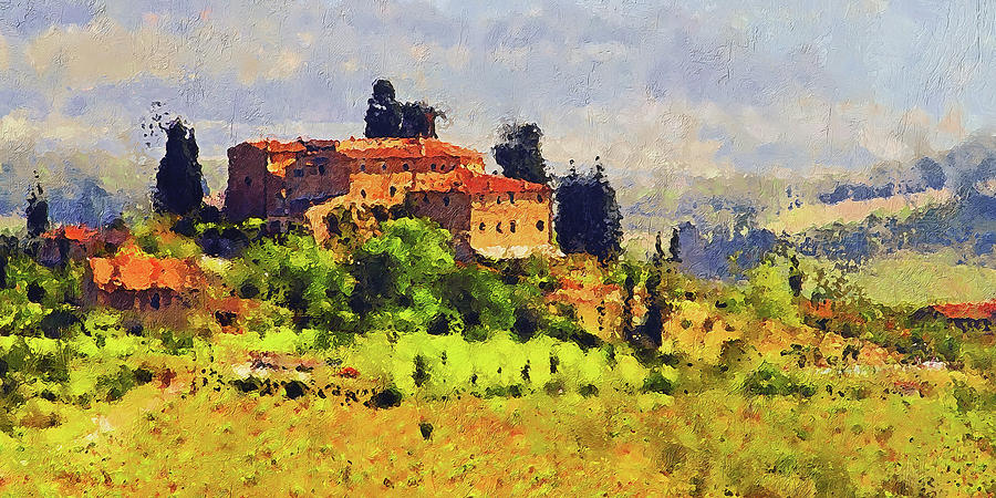 Hills of Tuscany - 20 Painting by AM FineArtPrints