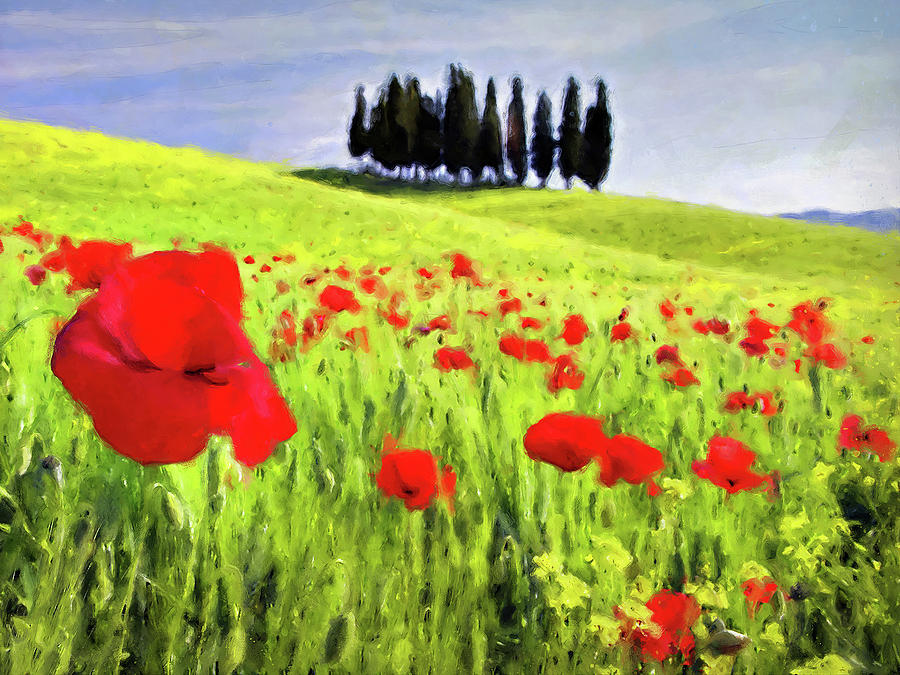 Hills of Tuscany - 25 Painting by AM FineArtPrints