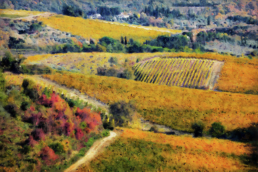 Hills of Tuscany - 26 Painting by AM FineArtPrints