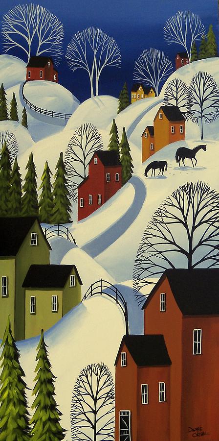 Hills Of Winter - snow landscape Painting by Debbie Criswell