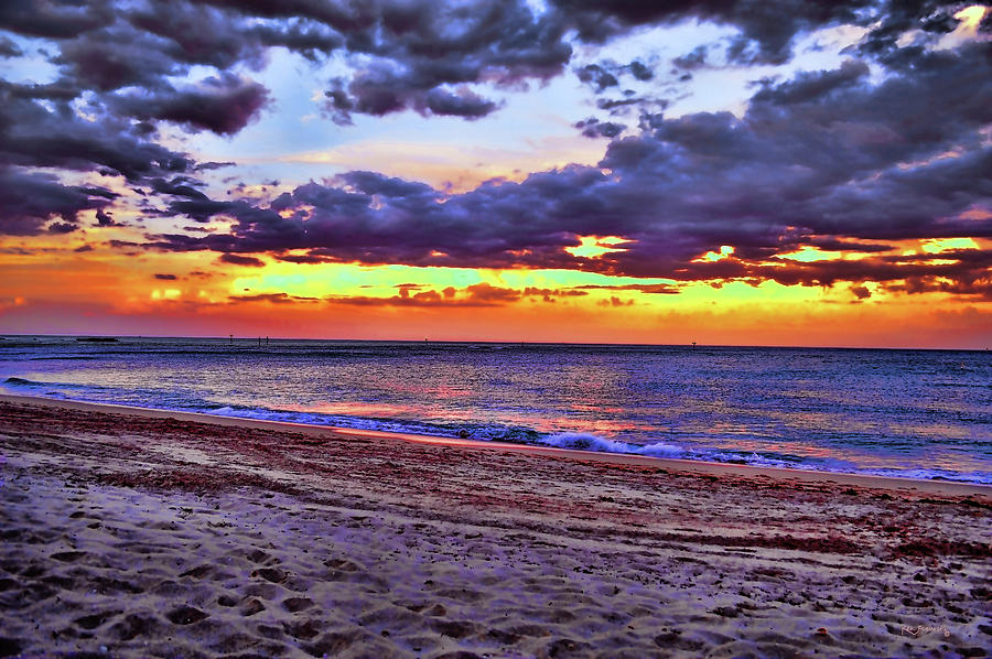 Hillsboro Beach Orange Sunset Hdr Photograph by Ken Figurski