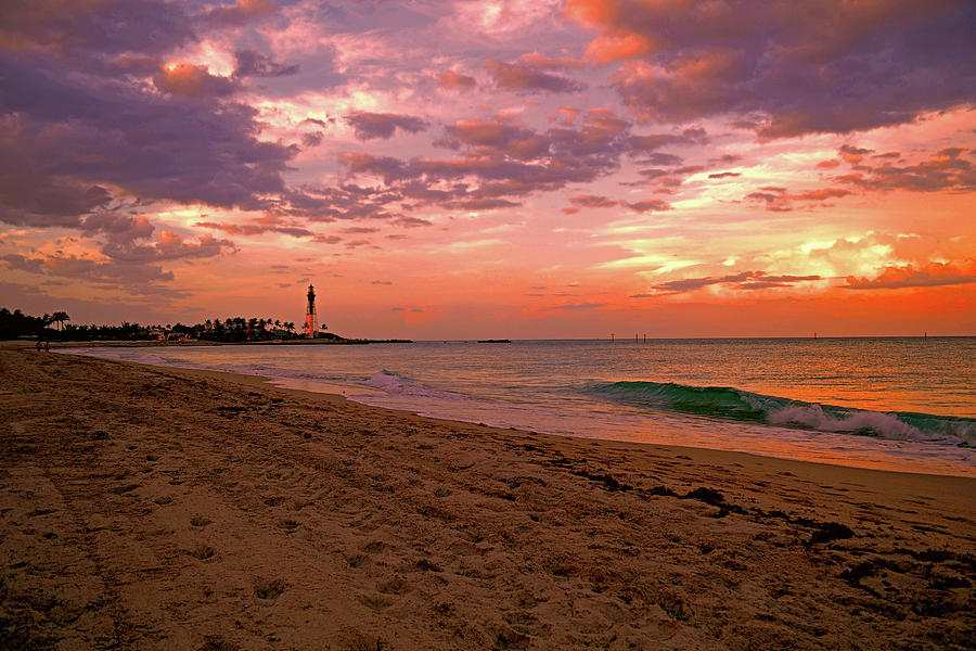 Hillsboro Lighthouse Colorful Sunset Photograph by Ken Figurski