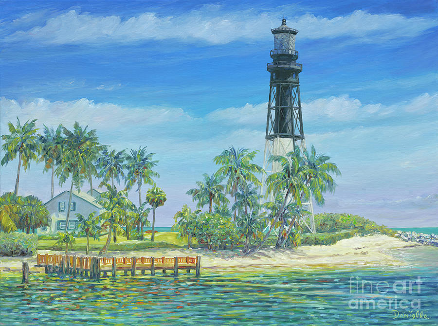 Hillsboro Lighthouse Painting by Danielle Perry
