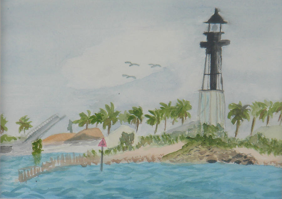 Hillsborough Lighthouse Painting by Donna Walsh