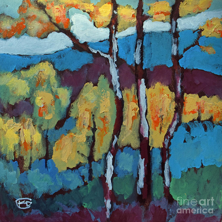 Aspen Painting - Hillside Color - 1 by Kip Decker