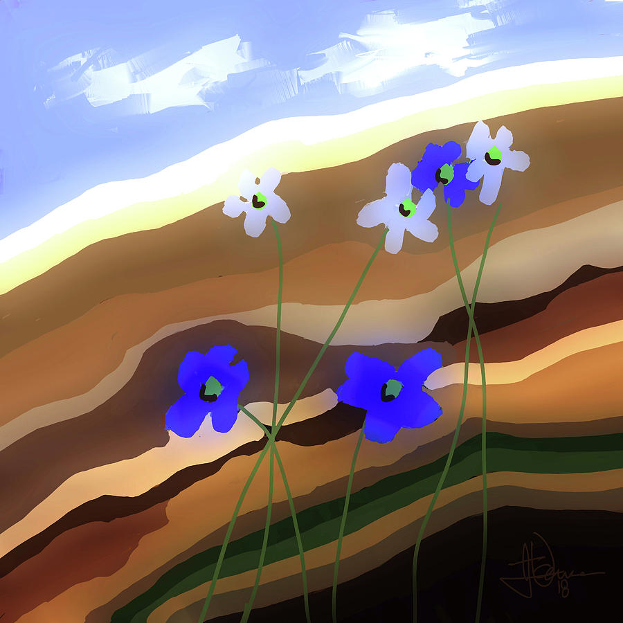 Hillside Flowers Digital Art by Jim Vance